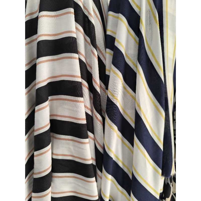 kain katun Rayon viscose motif salur premium