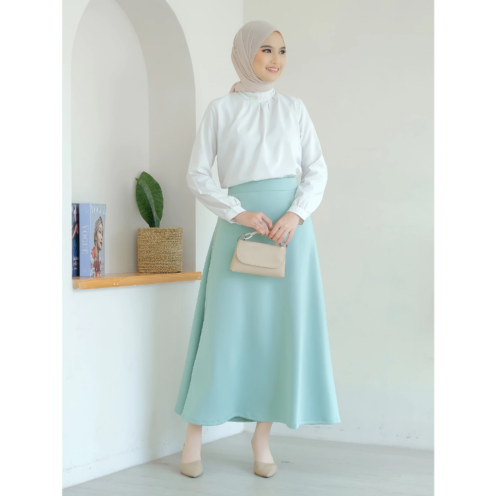 WAIDIA - Sabina Skirt / Rok Scuba / Rok Payung / Rok Line A / Rok Premium / Rok Hitam / Rok Putih