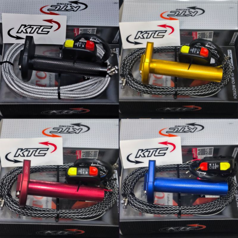 (COD)GAS SPONTAN KTC RACING ktc kytaco ORIGINAL UNIVERSAL BISA UNTUK SEMUA MOTOR PANJANG KABEL 2M BE