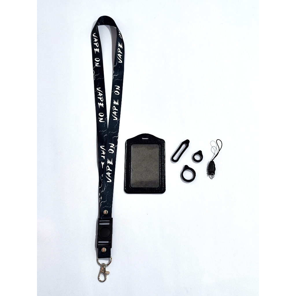 

Lanyard On Hitam Full Printing 1 Sett/Lanyard On Hitam Free Tempat Id Card+Karet Oring