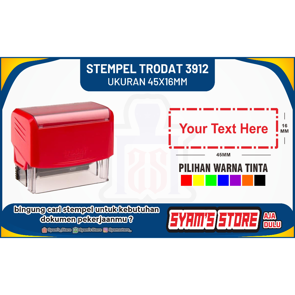 

STEMPEL CUSTOM TRODAT PRINTY 3912, STEMPEL NAMA DOKTER, STEMPEL PERAWAT, STEMPEL LUNAS, STEMPEL TOKO