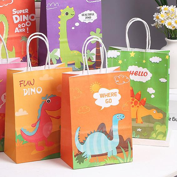 

Paper Bag Goodie Bag Souvenir Bag Tas Ultah Motif Dino (21x15x8cm)
