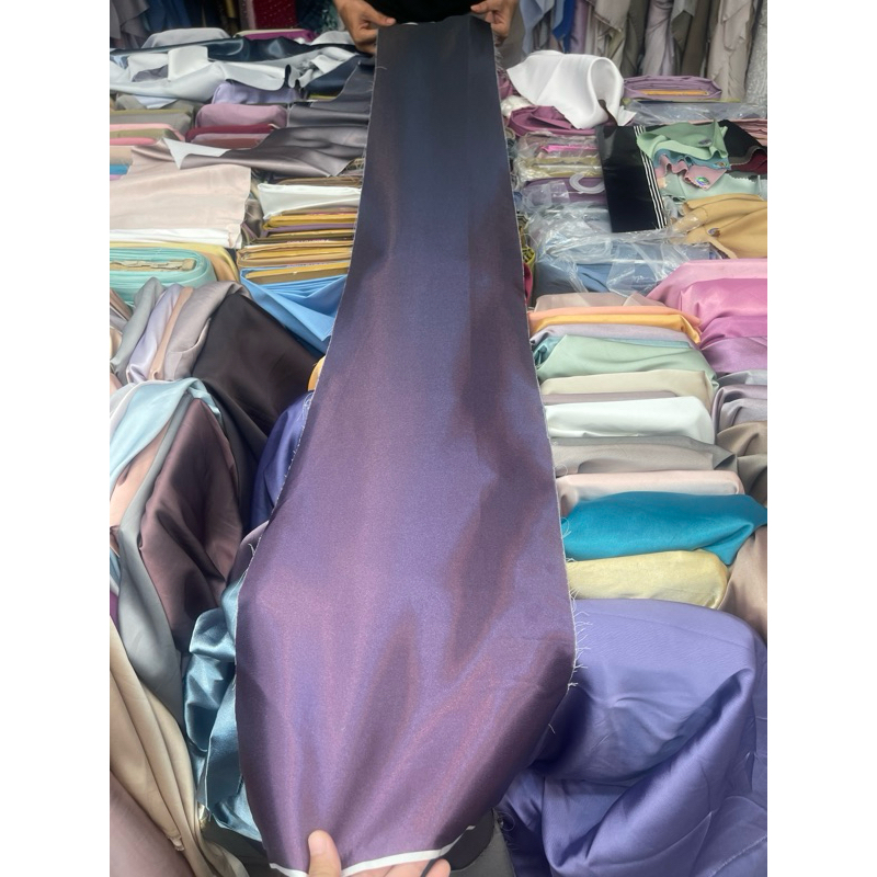 TERBARU | kain KHAWASAKI silk ombre gradasi 2 warna| bahan kain gradasi silk tebal |kain polos |kain