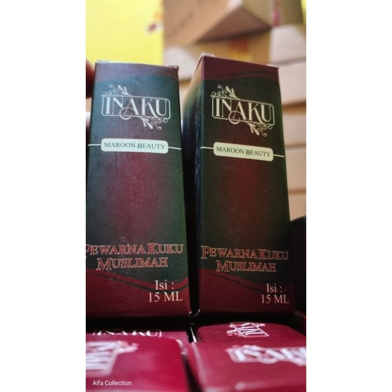 Inaku Henna Inai Pewarna Kuku Muslimah Hena Sah Dipakai Untuk Sholat Maroon Red Hitam Coklat