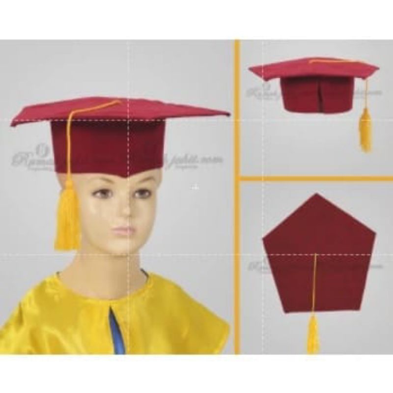 Topi Toga warna warni bahan besway, matador dan saten untuk TK SD dan SMP,SMA perguruan tinggi