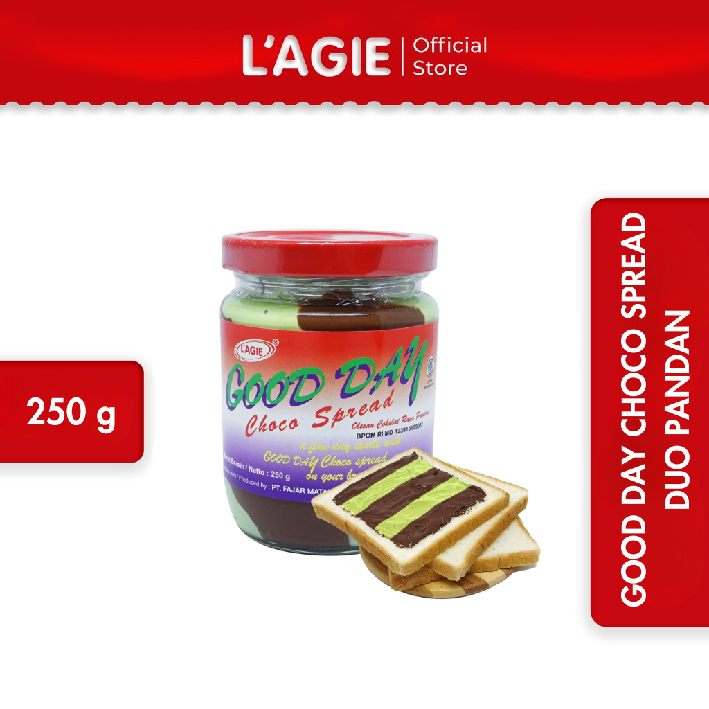 

Lagie Selai Coklat Good Day Choco Spread Duo Pandan 250gr