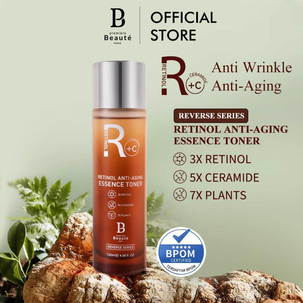 PREMIER BEAUTY REVERSE SERIES RETINOL ANTI AGING ESSENCE TONER 120ML MOISTURIZING FIRMING [BPOM]100%