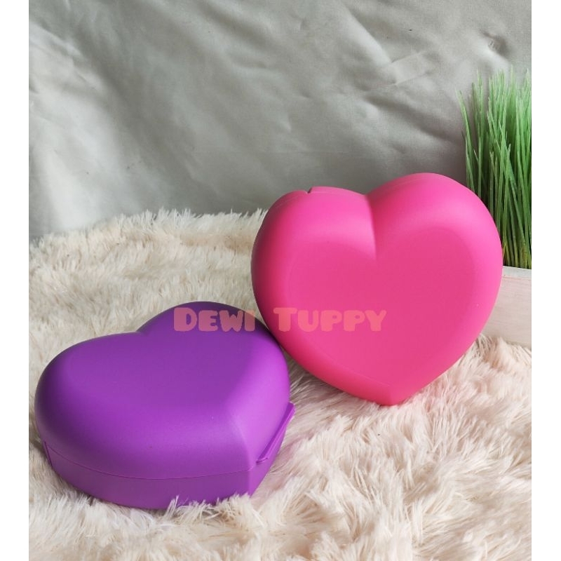 Tas bekal anak bentuk love Pink Ungu Tupperware New