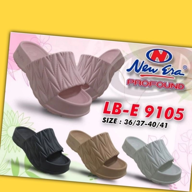SANDAL SELOP WANITA KARET NEW ERA WEDGES KEKINIAN SIZE:36-41