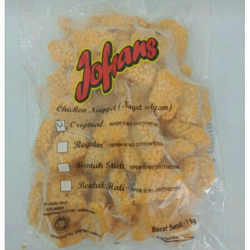 

Jofrans Nugget Ayam Crispy 1kg Termurah