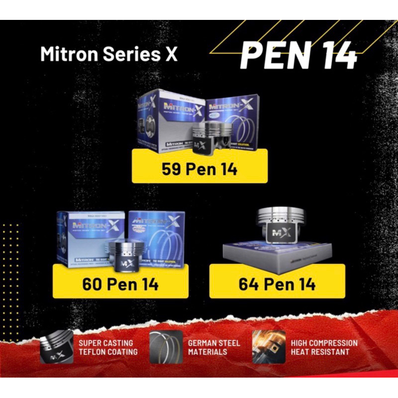 PISTON MITRON X DIAMETER 57 63 64MM PIN 14