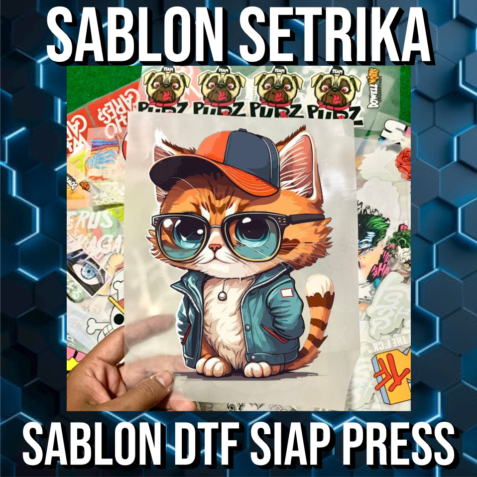 

DOWELLWORKS STIKER DTF SABLON SETRIKA TEMA KUCING LUCU KEREN TERBARU DISTRO DESAIN LUCU KEREN NYINDIR PRINTING, SABLON DTF PRINTING