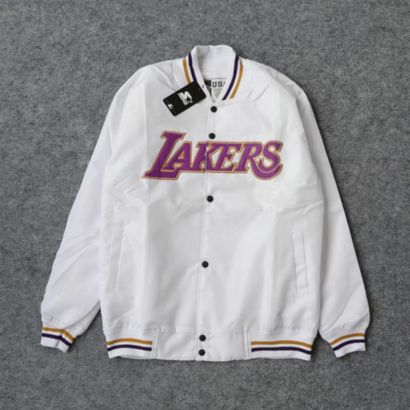 VARSITY JACKET BASEBALL NBA LAKERS PREMIUM FULL TAG ORIGINAL MIRROR