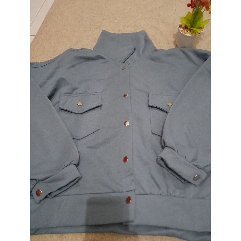 OLIN JAKET WARNA DENIM - PRELOVED + TOPI HITAM | ZUNI_STORE