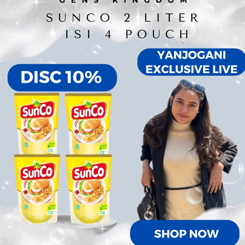 

Dapatkan disini MINYAK SUNCO 2 LITER ISI 4 POUCH KHUSUS LIVE YANJOGANI