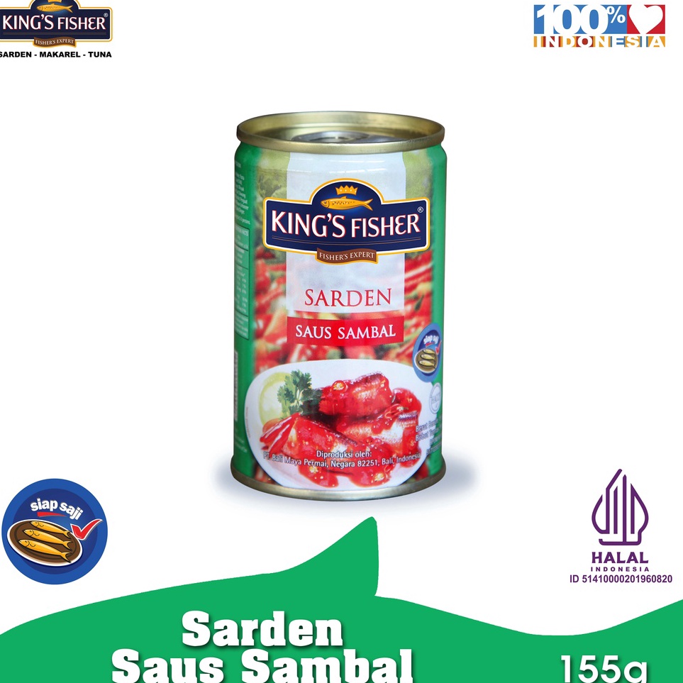 

Produk Terbaik Kings Fisher Sarden mini saus sambal Makanan Kaleng 155 gr