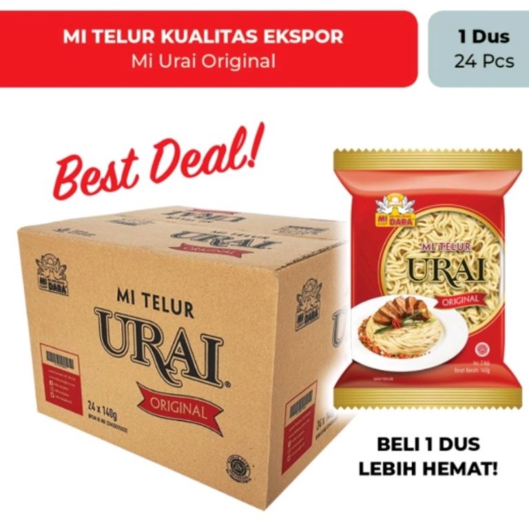 

Produk Ekslusif Mie Urai Original Burung dara Karton Dus 24pc