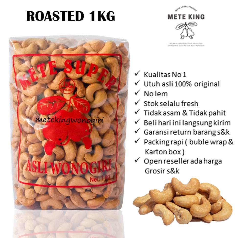 

Produk terbaru Super premium kacang mede matang utuh 1kg ready all varian roasted oven panggang goreng tersedia juga mete wijen pedas manis bakar coklat madu trail mix nuts almond walnut pistachio gold kismis dark raisin sunflower pumpkin cranbery mente m