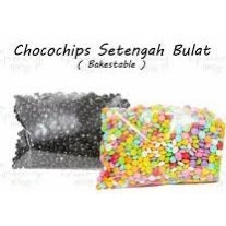 

Big Sale Chocochips Setengah Bulat Elmer 15gr Bakestable DARK CHOCO WARNA WARNI