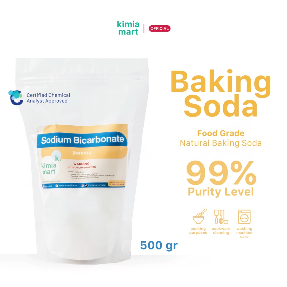 

Dipesan ya Baking Soda Sodium Bicarbonate Food Grade Soda Kue 5 gr By Kimiamartid