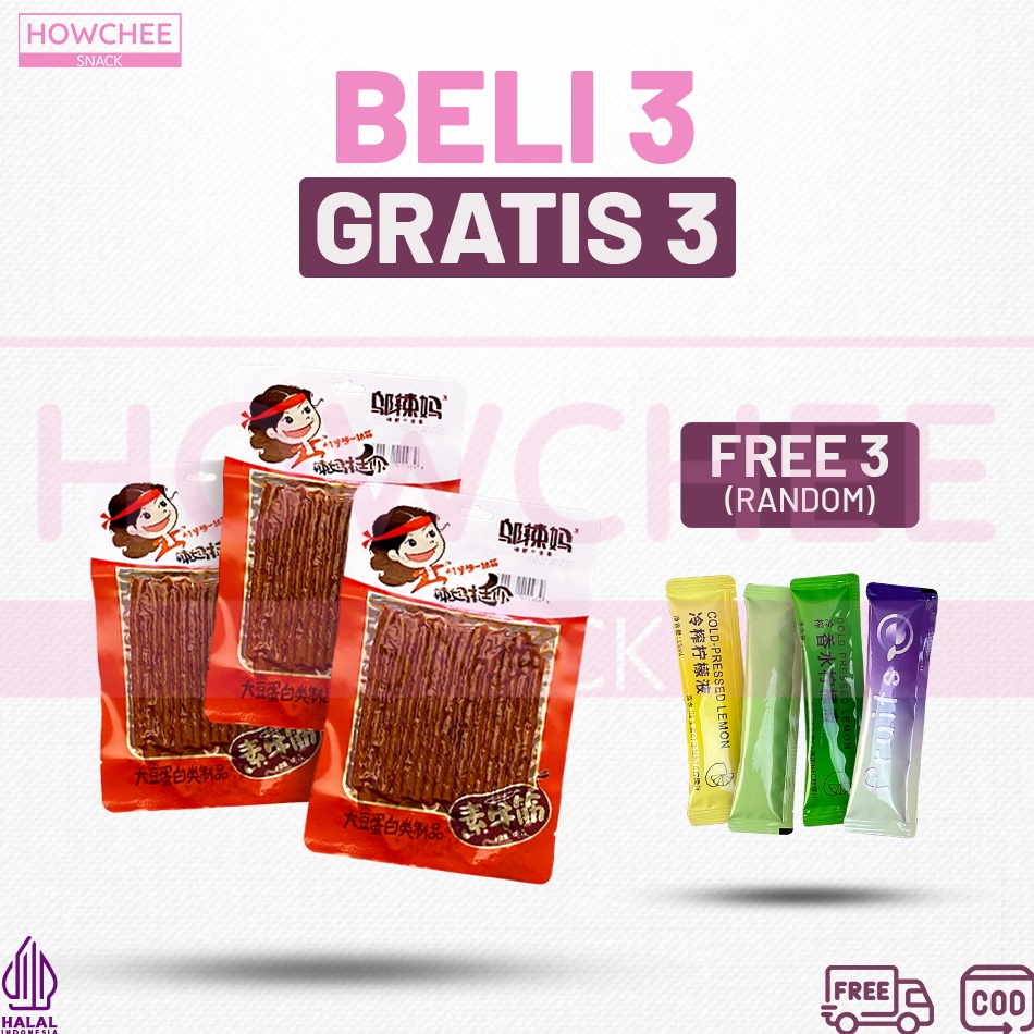 

Sikat Sekarang HALAL Howecheesnack Wulama Buy 3 Get 3 Free Latiao Wulama Gluten Latiao Snack a Vegetarian Food Snacks