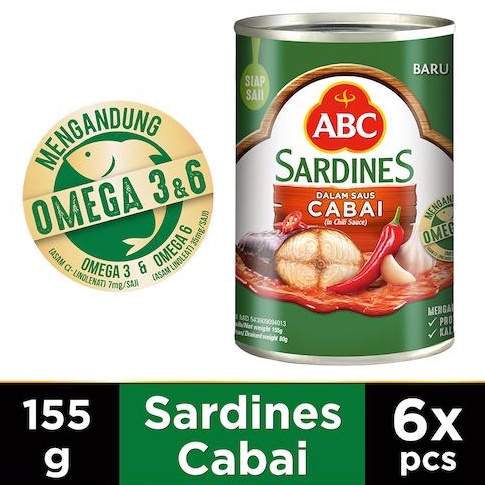 

Terbatas ABC Sarden Saus Cabai 155 gr Multipack 6 pcs