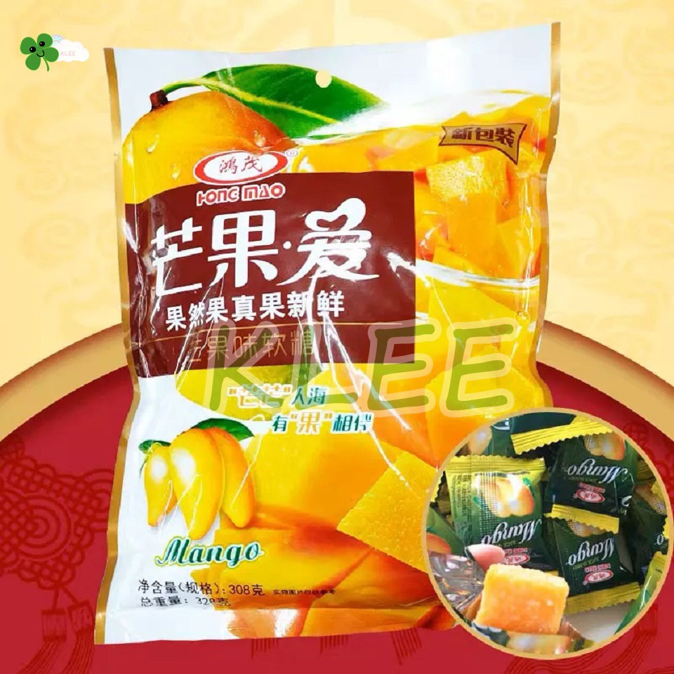 

HongMao Permen Jeli Rasa Buah Mangga - Hong Mao Mango Fruit Jelly - HONGMAO Permen Lunak Rasa Mangga 338g 鸿茂芒果味软糖