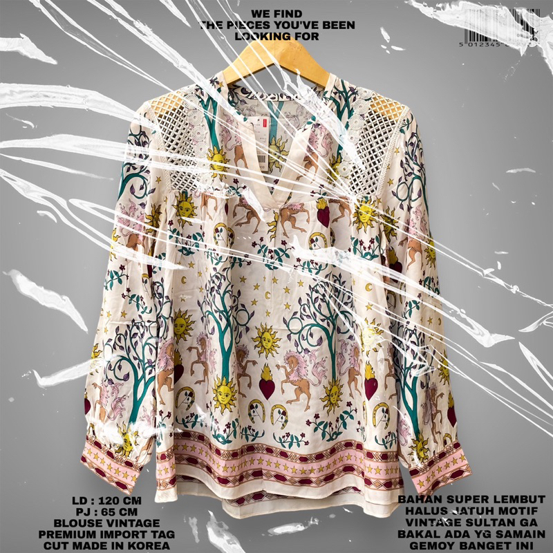 BLOUSE IMPORT/KOREAN BLOUSE/VINTAGE BLOUSE PREMIUM/VINTAGE BLOUSE SULTAN/VINTAGE ABSTRAK BLOUSE/IMPO