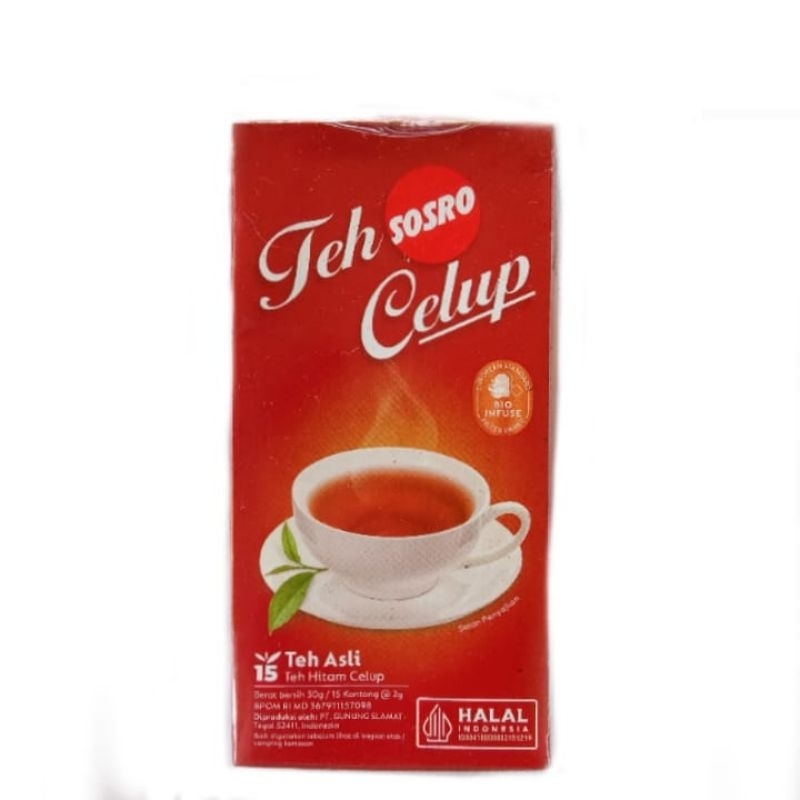 

Teh celup Sosro isi 15s sachet teh seduh celup black tea