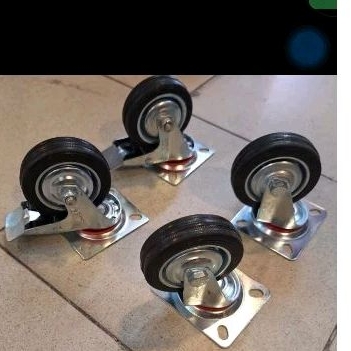 Roda Troli Karet 3 inch Rem+Hidup