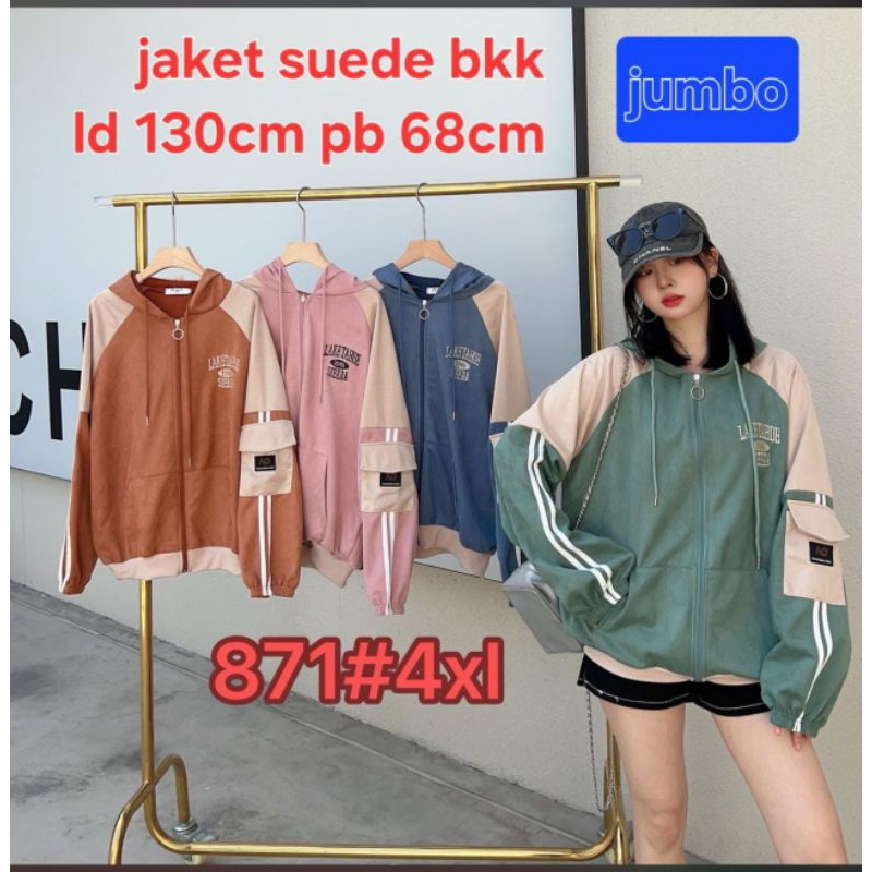 Hoodie suede kantong