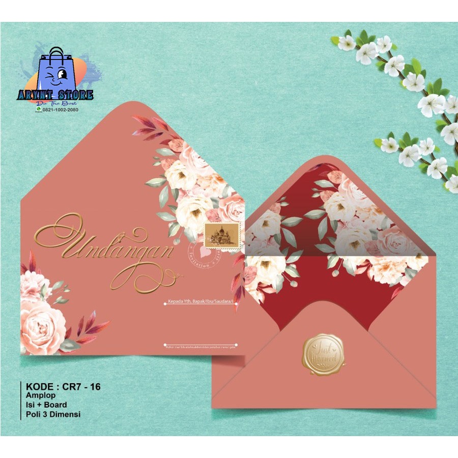 Undangan Nikah Hard Cover + Amplop Mewah CR7-16