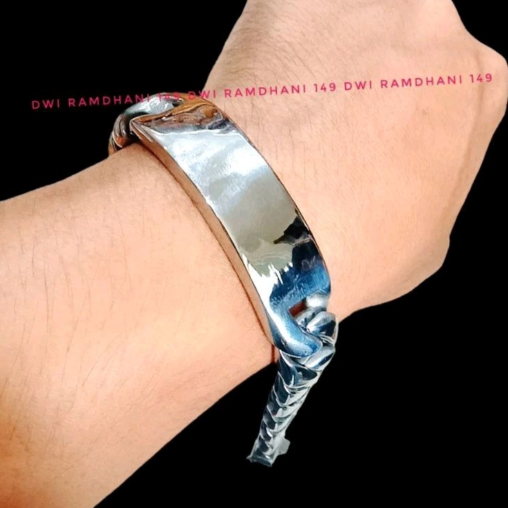 Gelang pria rantai Polos Besar titanium 316L | gelang cowok