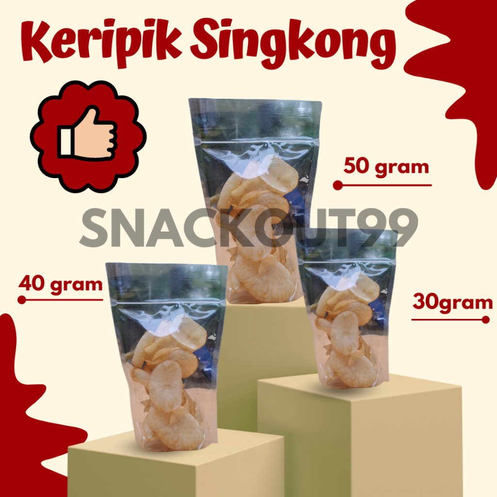 

[KEMASAN EKONOMIS] Keripik Singkong Original Asin 40 gram Termurah Terenak