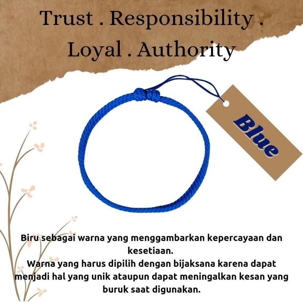 Gelang Polos Biru Simple Split / Gelang Tali Biru Polos Murah / Gelang Tali pria Wanita
