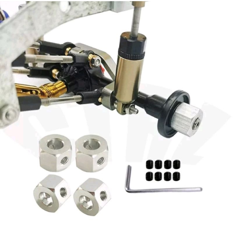 4pcs Metal Hex Wheel Upgrade Rc Wpl / MN 5mm To 12mm