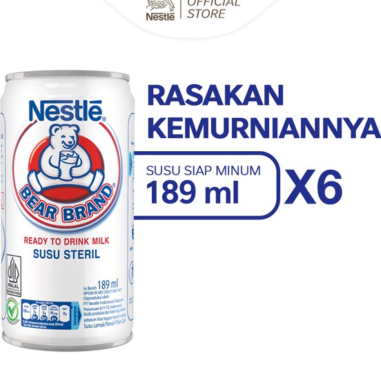 

Paket Ekslusif BEAR BRAND Susu Kaleng Susu Beruang Susu Steril 189ml x6