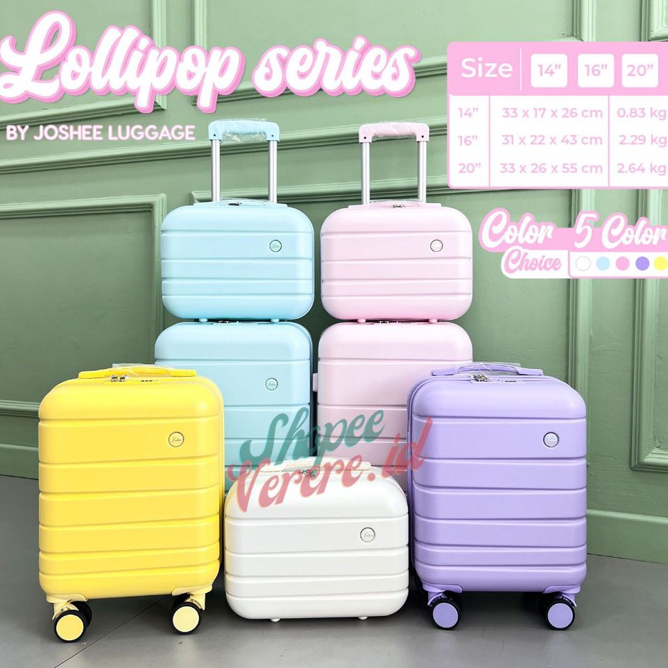 ART T93W Joshee Koper Original LOLLIPOP Series Koper Cabin 16 Inch 2 Inch Koper Anak Lucu Luggage Su