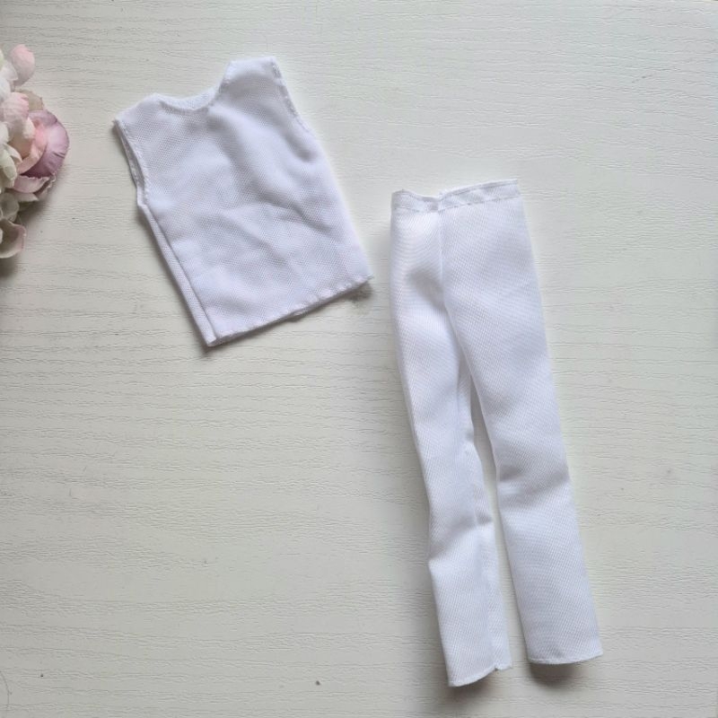 Baju Boneka Barbie Ken Doll white set