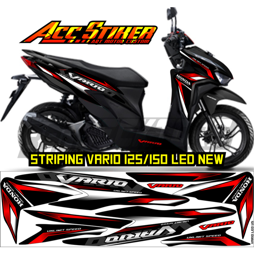 STRIPING VARIO 125-150 NEW LED/MOIF MALAYSIA/MOTIF THAILAND/STIKER HONDA CLICK/VARIO 125-150 LED NEW