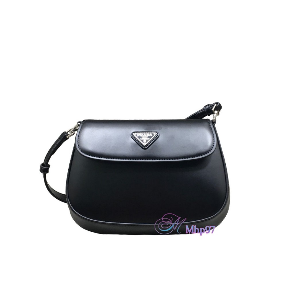 PRADA Cleo Brushed Leather Shoulder Bag With Flap