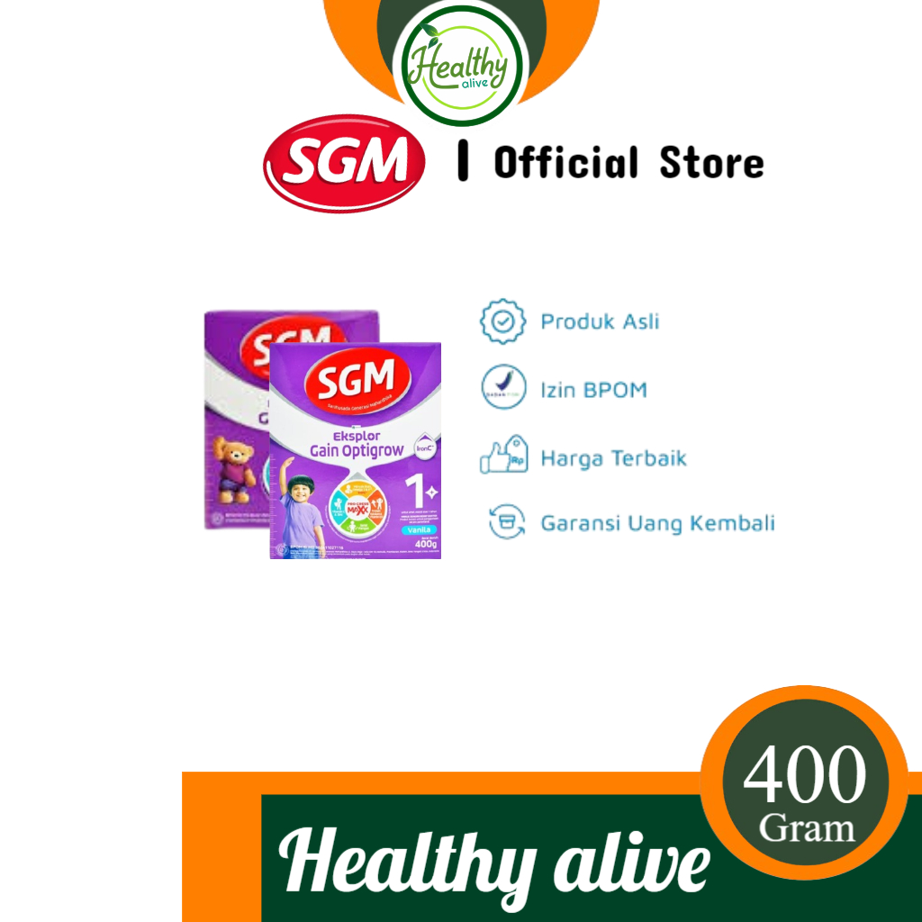 SGM Optigrow 1 plus & Gain 100 susu penambah berat  size 400gram - badan anak usia 1-10 tahun