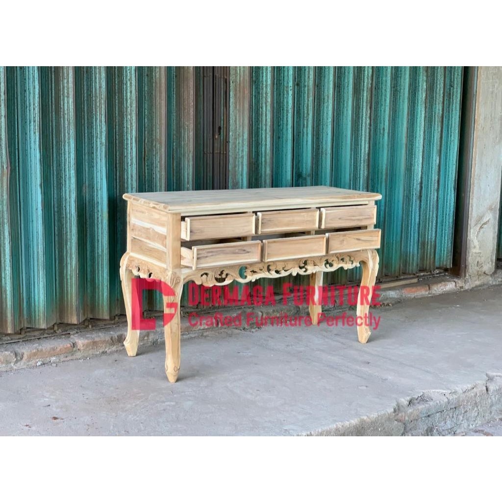 MEJA KONSUL LACI 6 UKIR KAYU JATI MEJA TV MEWAH TERMURAH MEJA BUFET LEMARI KONSUL HOTEL CAFE VILLA D