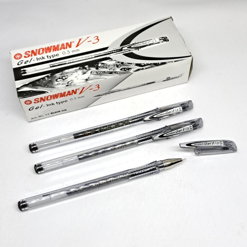 

1 dosen Pulpen Snowman Gel V-3 0.5 mm satu dosen