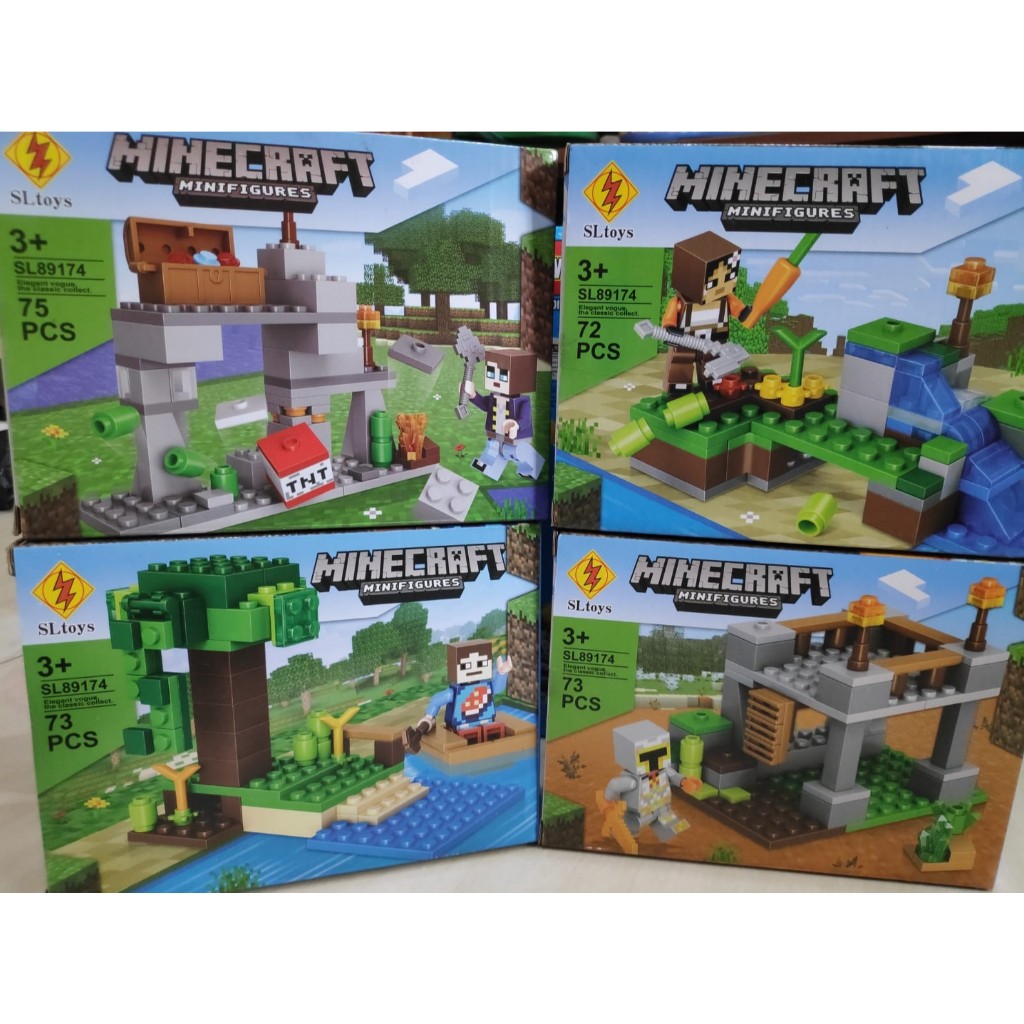 Maincraft Minifigures Mainan Anak Bricks Lego Roblox