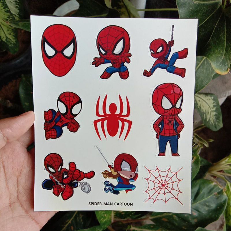 

More.art - Spiderman sticker pack, sticker sheet aeshtetic untuk dekorasi scrapbook, journaling