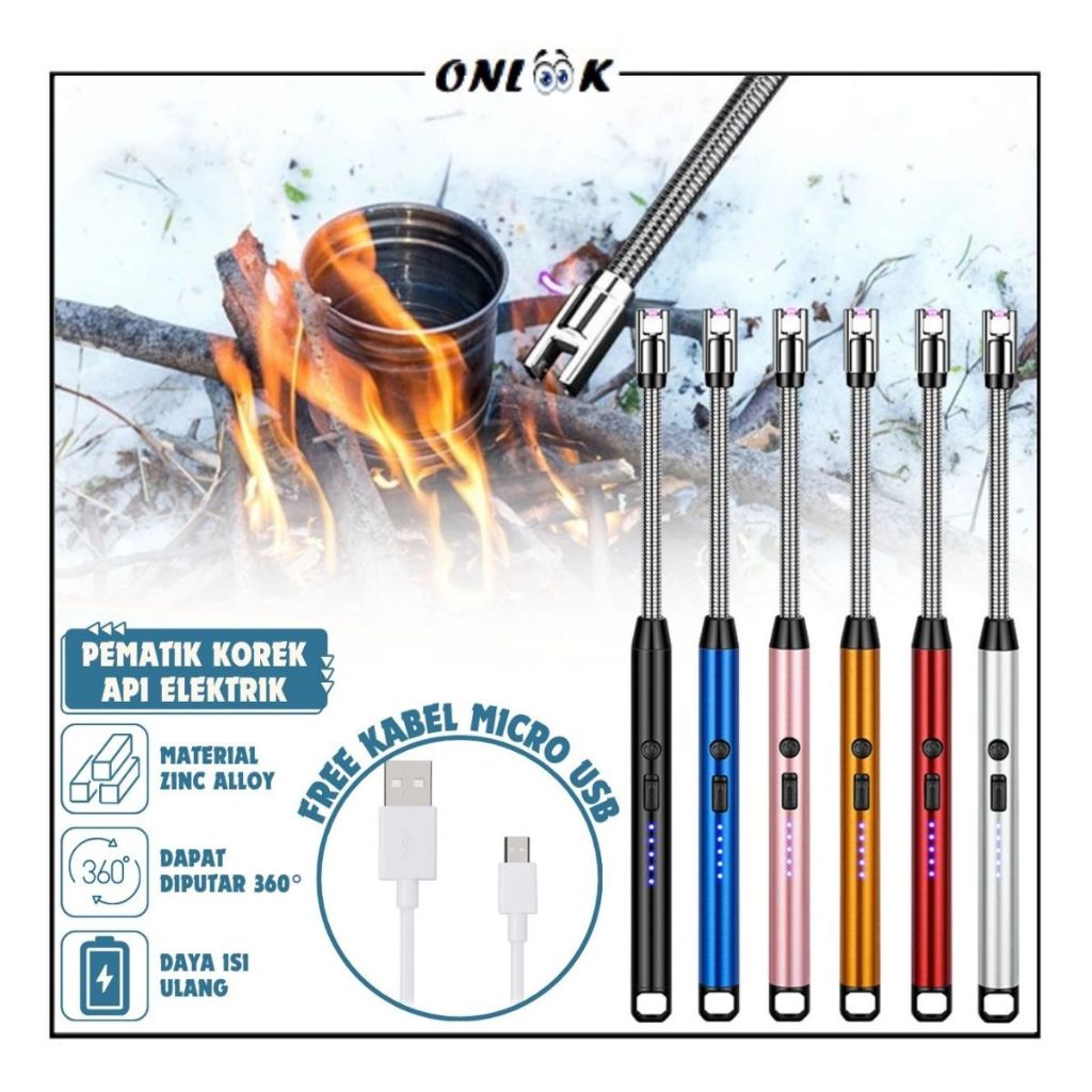 ONLOOK Pemantik kompor elektrik pemantik listrik USB / Windproof Pulse Lighter USB Charge Recharge