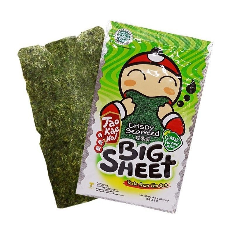 

Tao Kae Noi Big Sheet Crispy Seaweed 3.2gr | Snack Rumput Laut Tao Kae Noi Halal