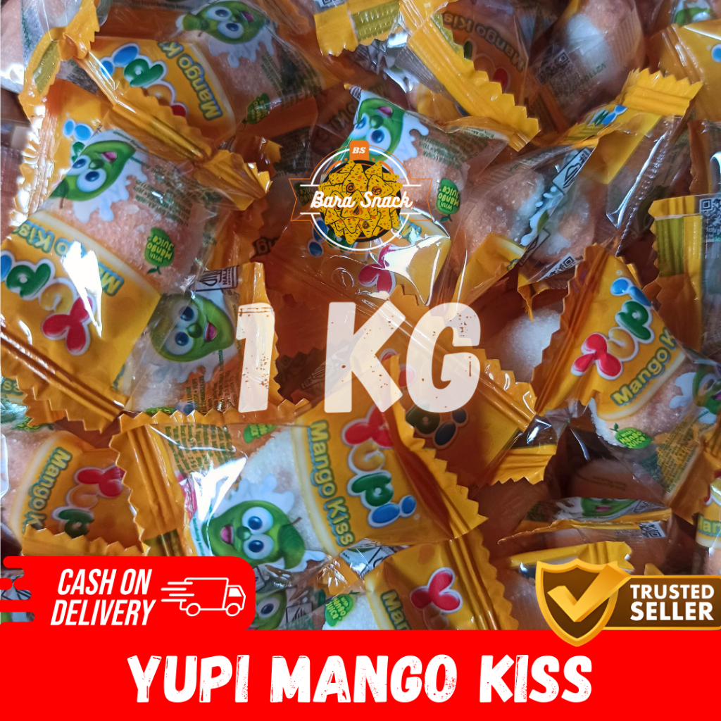 

[ 1KG ] Permen Yupi Mango Kiss Premium / Camilan Snack Kiloan Murah -B