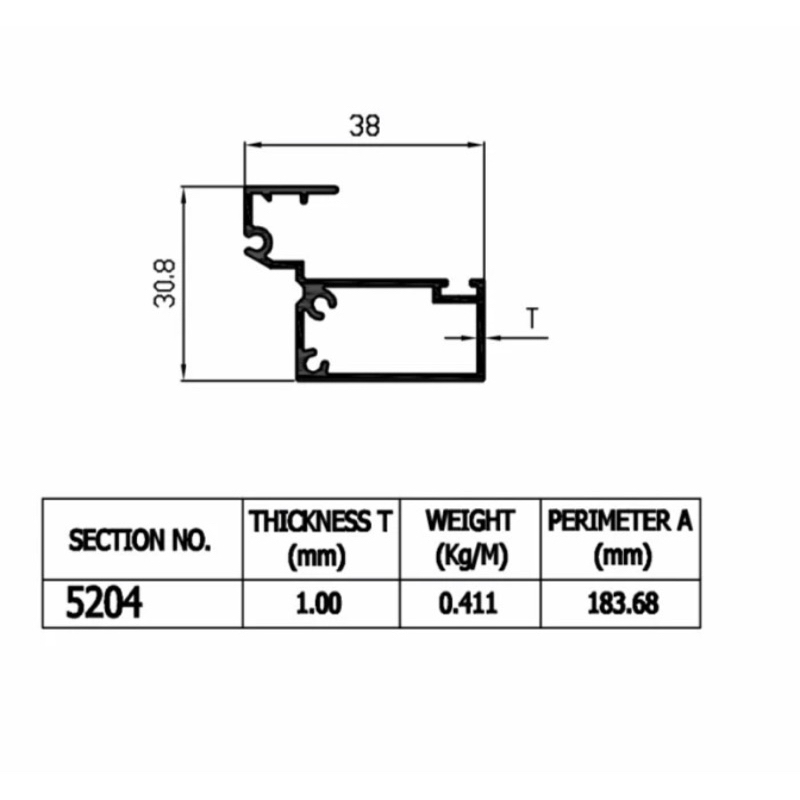 Aluminium Dacon Casement Window 5204 Daun Jendela L Aluminium Batangan